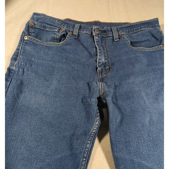 Levi's Men's 511 Slim Fit Stretch Jeans 34x32 Distressed Medium Blue Stretch - Picture 4 of 12